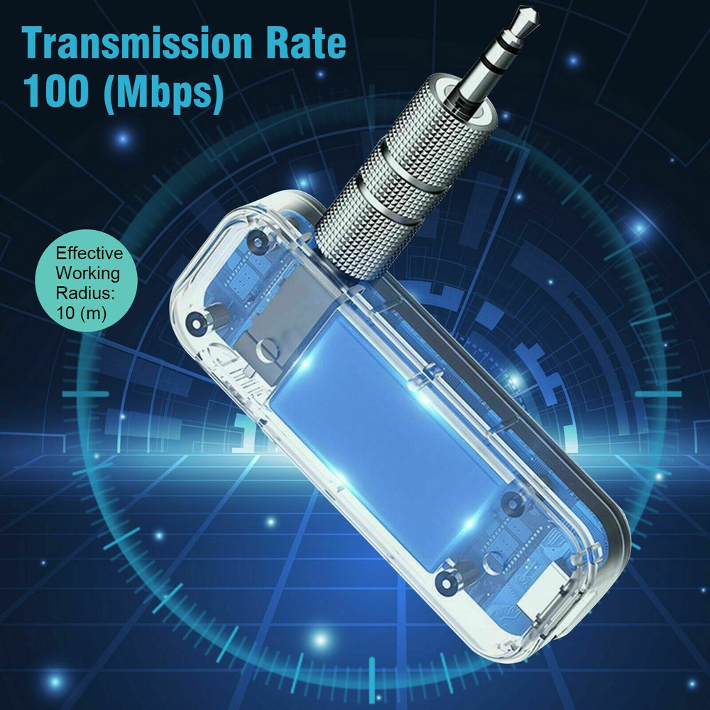 Bluetooth 5.0 Audio Transmitter Receiver Adapter 3.5 AUX Cable Car USB Wireless