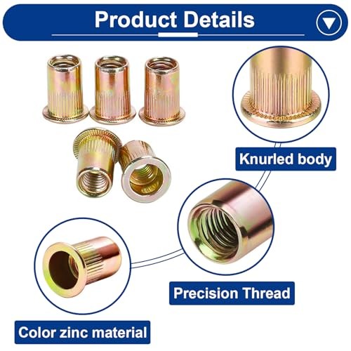 Rivet Nut Tool Kit, Professional Nutsert Tool Kit, with 8 Metric and SAE