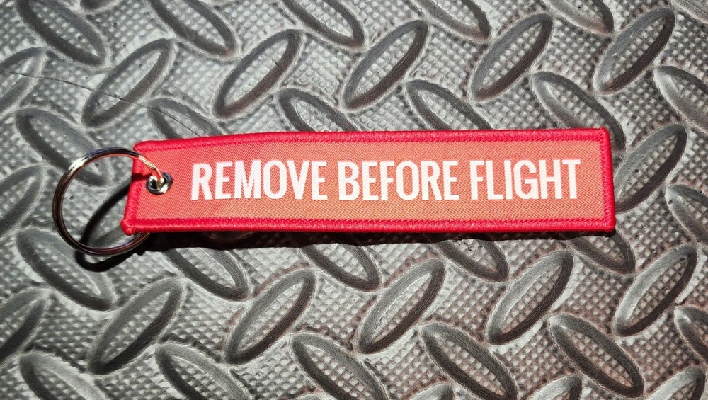 Remove Before Flight Tag Key Chain - Zipper  Pull - Aviation - Aircraft - Plane