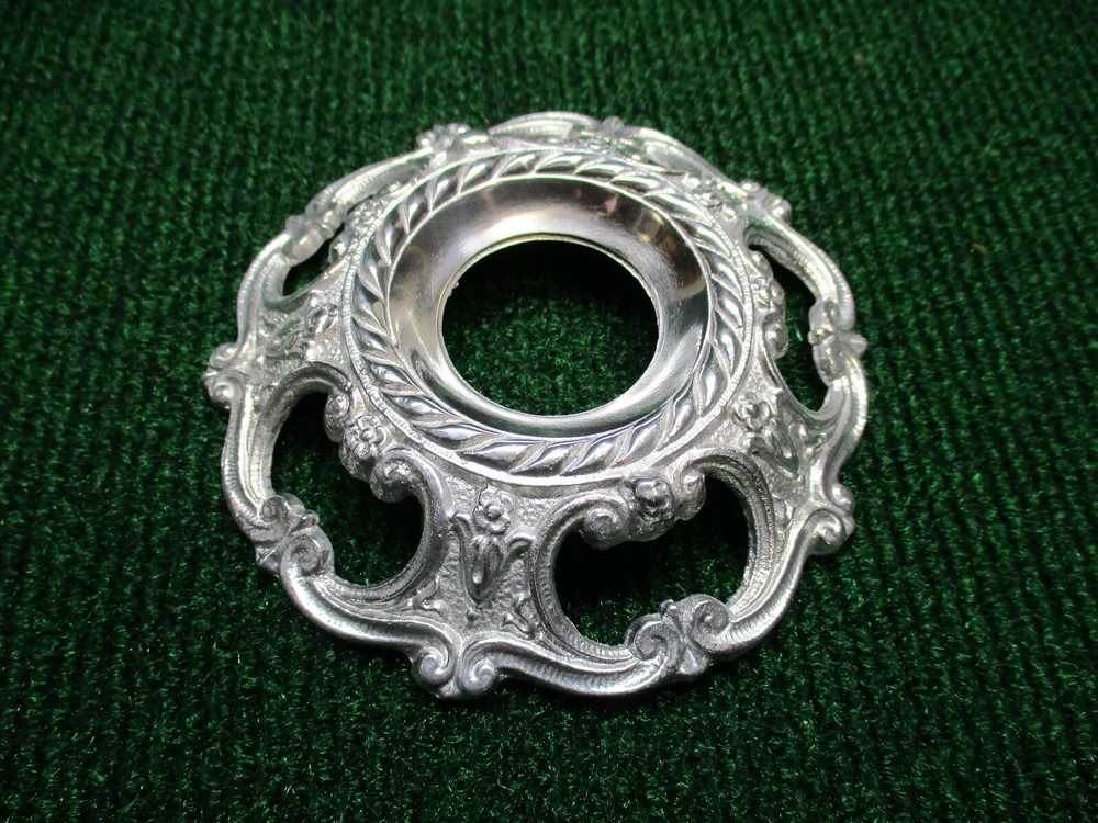 ONE LARGE THREADED ALUMINUM BOBECHE 4" DIAMETER with 1 1/4" CENTER