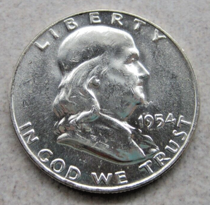 1954-D 50C Franklin Half Dollar; BU