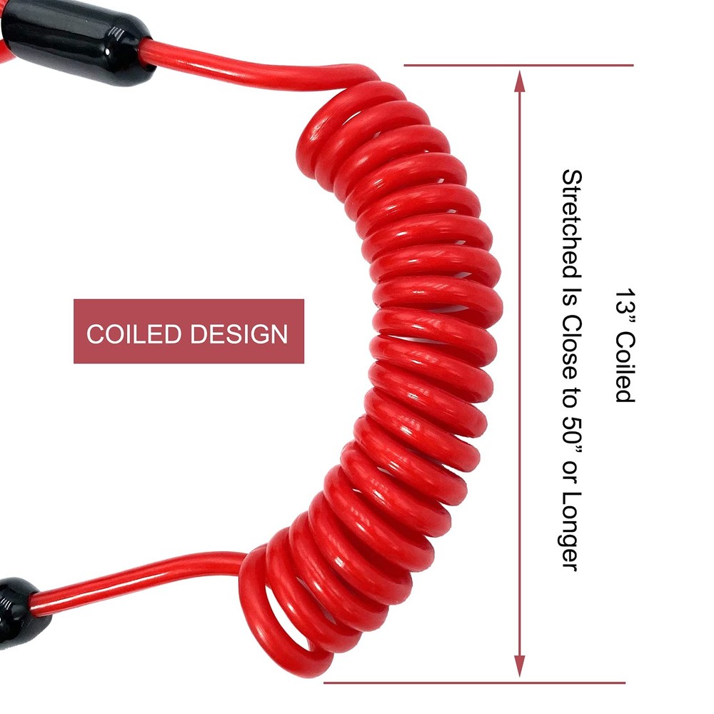 Boat Engine Emergency Stop Switch Safety Lanyard Cord Replacement for red