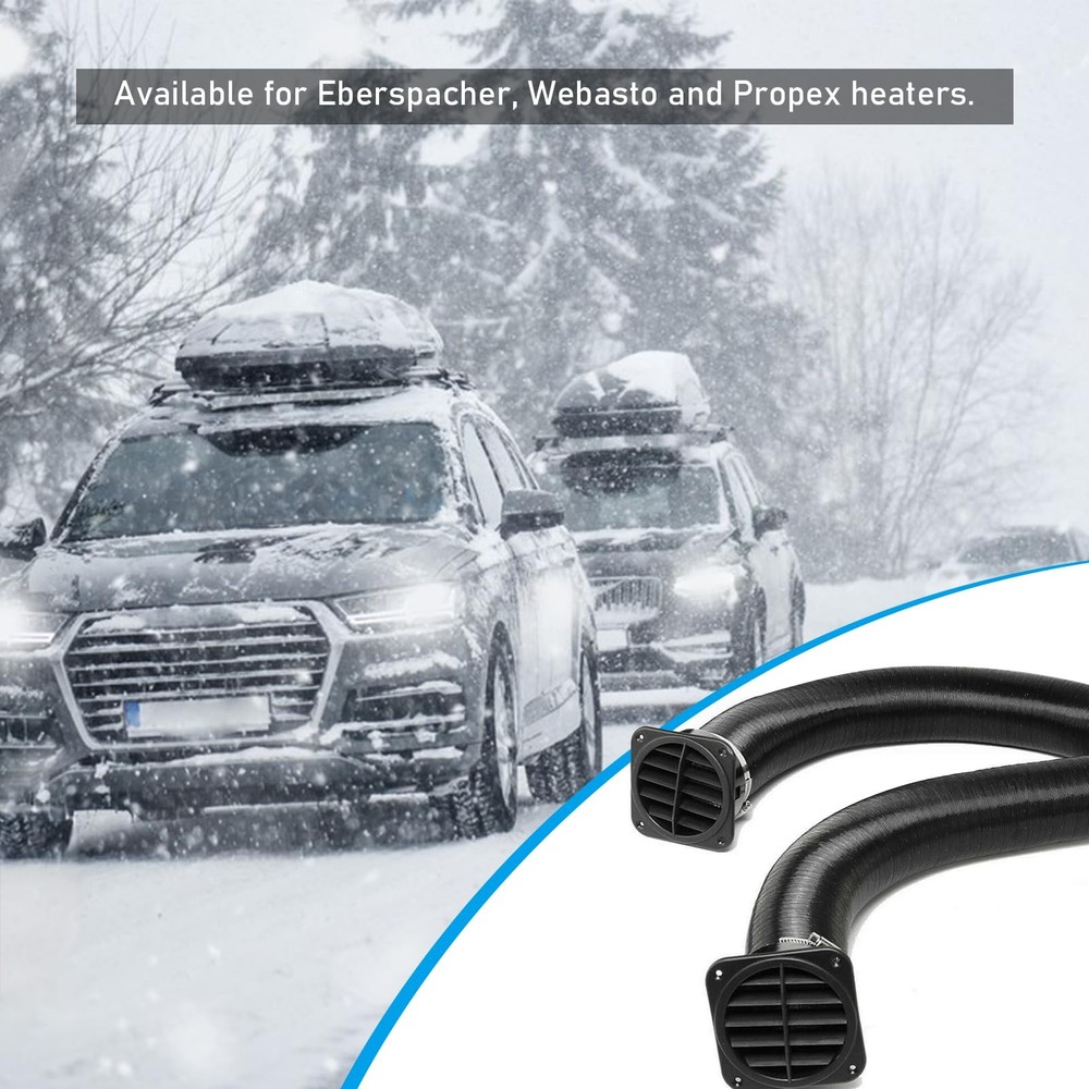 DTNESS 75mm Auto Heater Pipe Ducting, 9Pcs TBranch Warm Air Outlet Vent Kit, ...