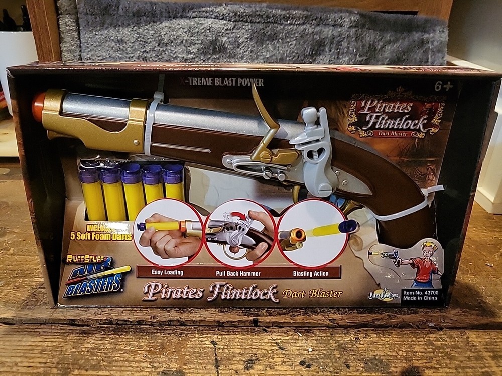 Buzz Bee Pirate Flintlock Foam Dart Blaster Brand New!