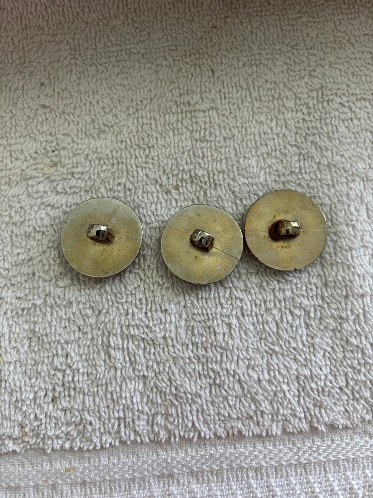 PLASTIC CHROME DESIGN BUTTONS LOT OF 3