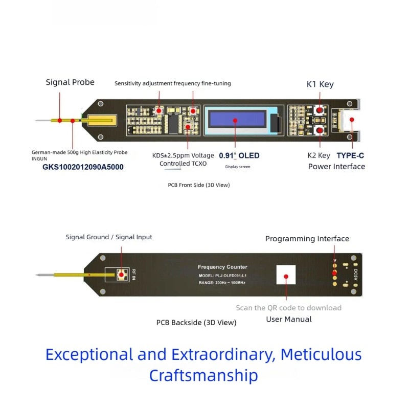 Adjustable Refreshing Rate Frequency Tester 01s 10Hz Precise Portable Signal