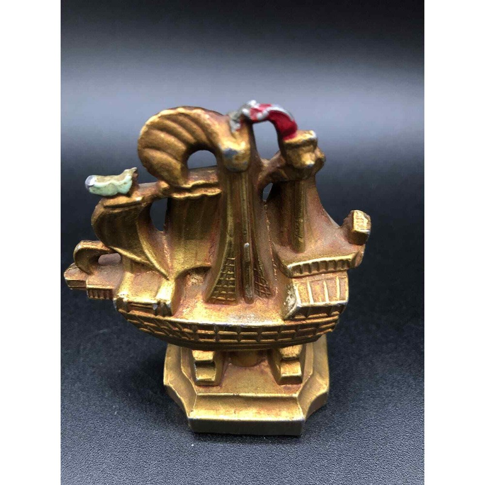 Small Miniature Cast Metal Sailing Ship