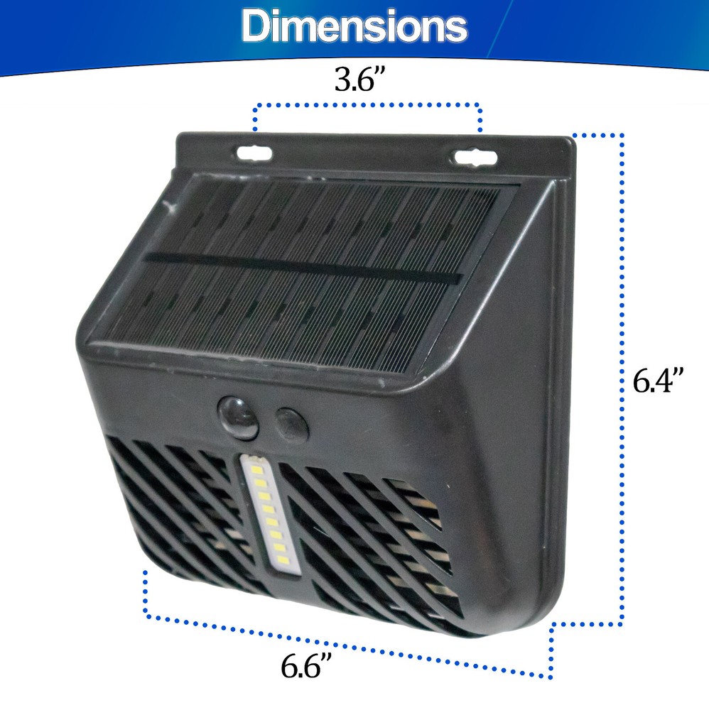 Solar Bug Zapper UV Mosquito Insect Killer w/ Motion Sensor LED Light Waterproof