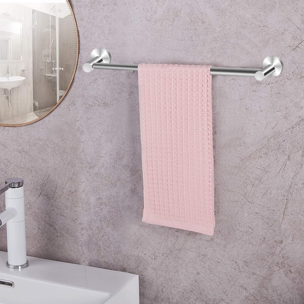 Adjustable Towel Rack for Bathroom Wall Mounted Rustproof Silver 1 Pack