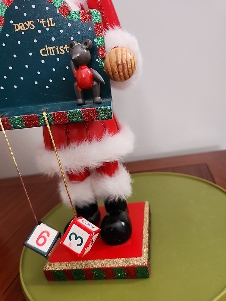 Vintage Countdown To Christmas Santa Nutcracker With Christmas Tree 17" EUC
