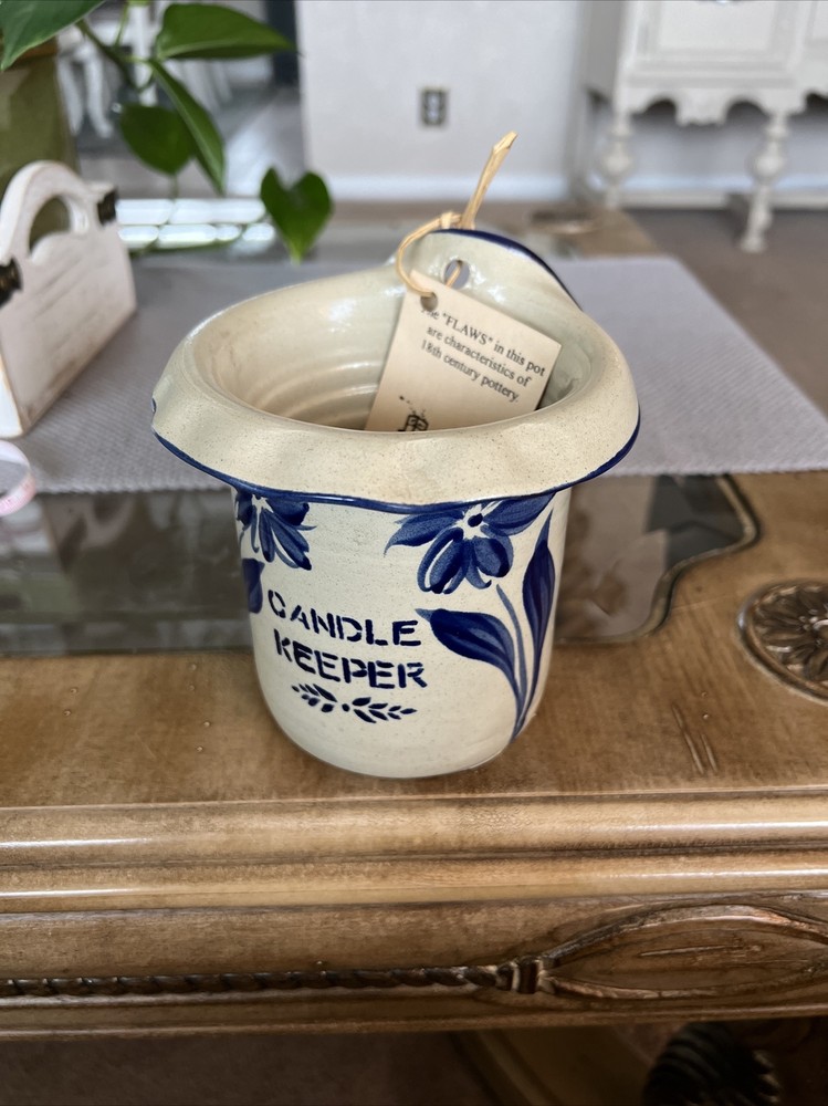 Williamsburg Pottery Candle Keeper Crock