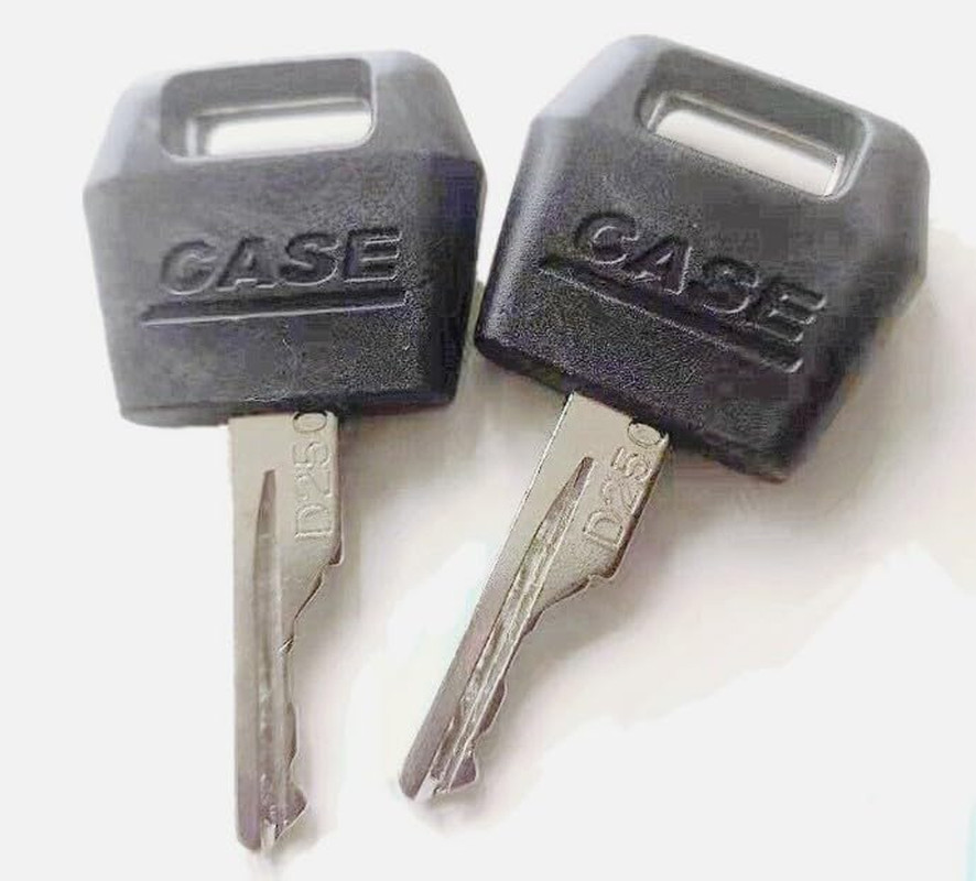3Pcs Black Ignition Keys Replacement Key for Case IH Tractor Dozer Backhoe D250