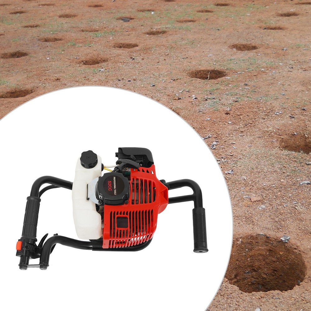 2-Stroke Post Hole Digger Engine, 52CC Gas Powered Earth Auger, NO Drill Bits