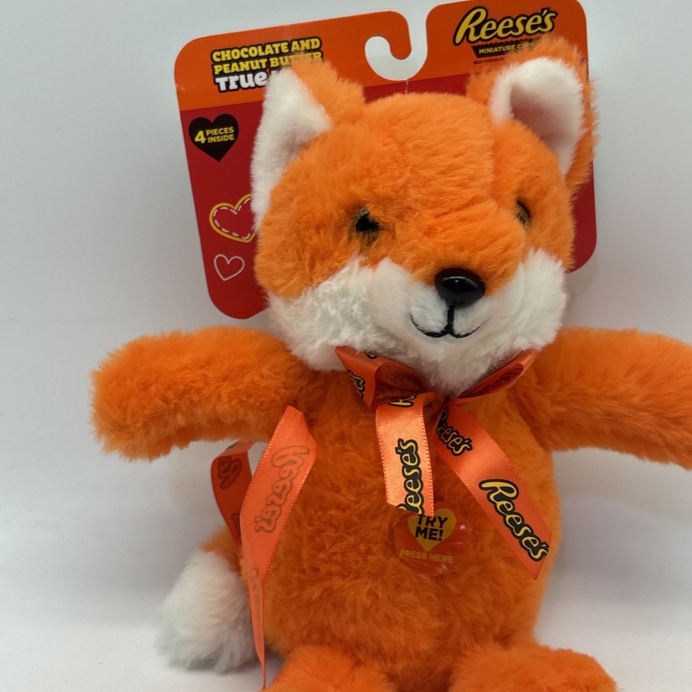 Hershey's Chocolate Reese's Plush Toy Orange Singing Fox Tested & Working!