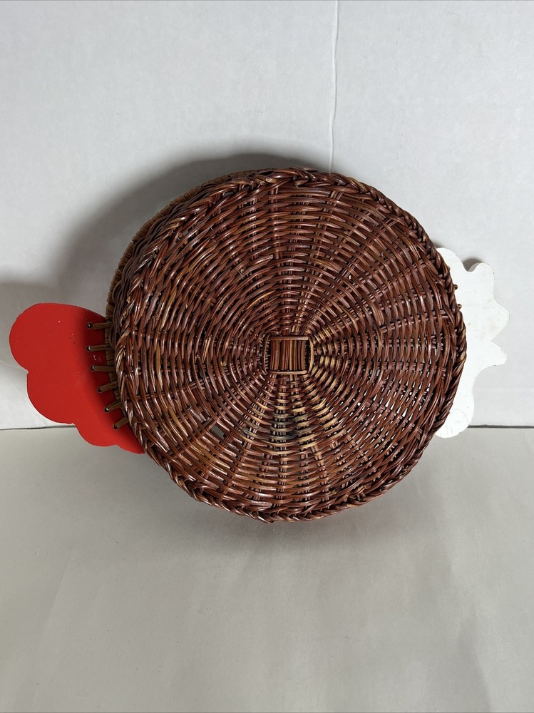 Rooster Design Wicker Brown Basket