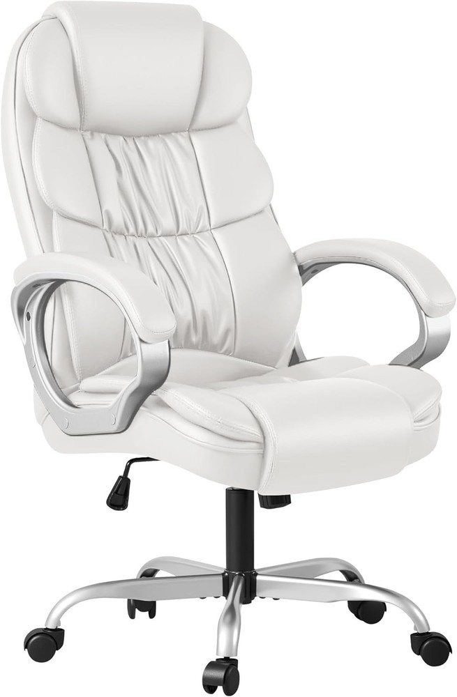 High Back Computer Desk Chair PU Leather Adjustable Height Office Executive