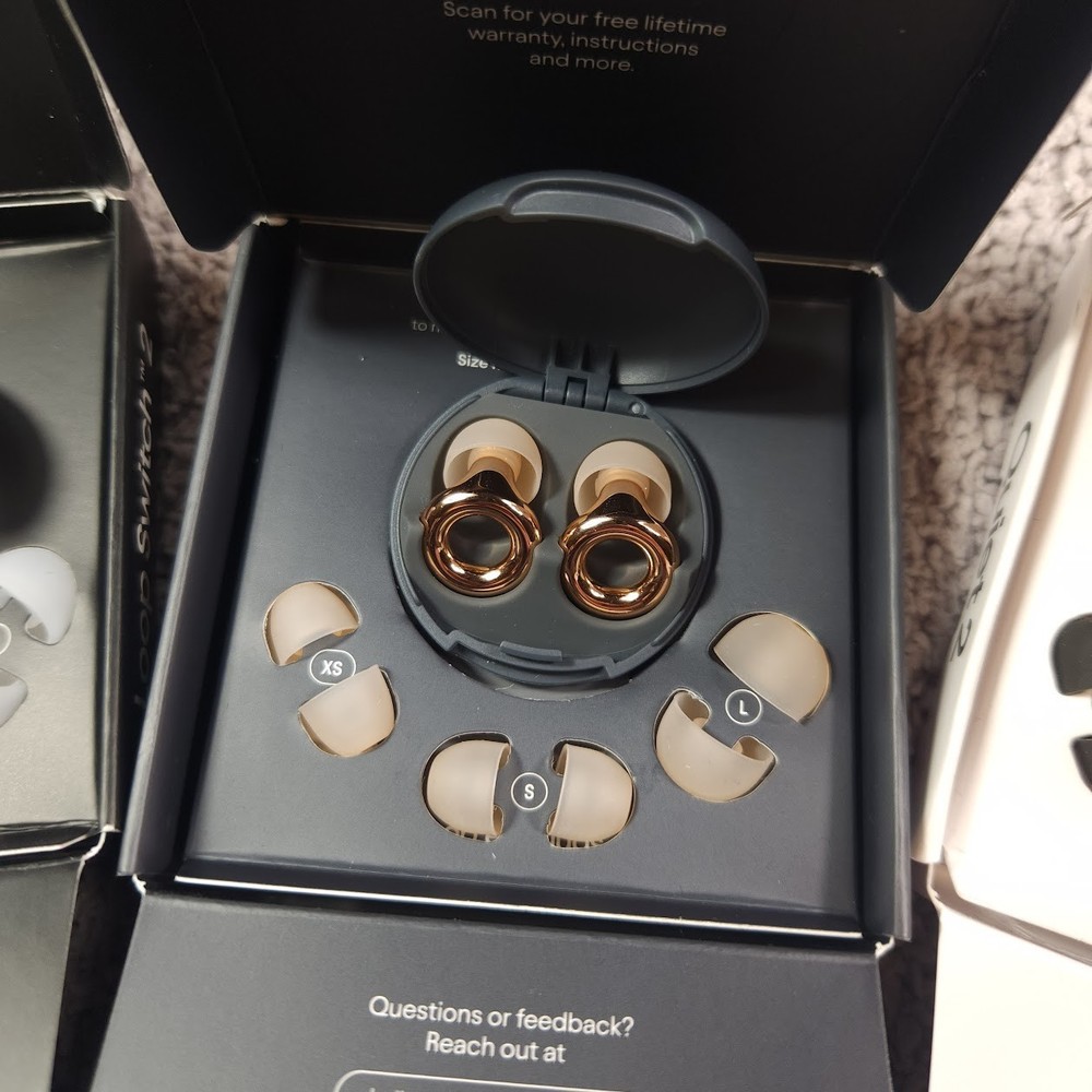 3 Loop Earplugs Switch 2 Experience 2 Quiet 2 -Silver, Rose Gold, Black Open Box