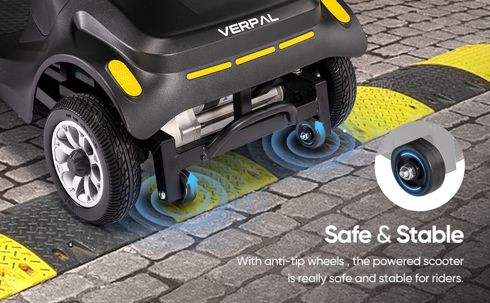 Pro 4 Wheels Mobility Scooter Long Range All Terrain LED Headlights Two Baskets
