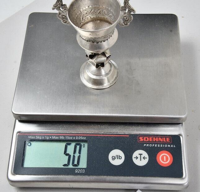 Antique Colonial America Solid Silver Jewish Kiddush Cup ca.1730 Irish Maker?