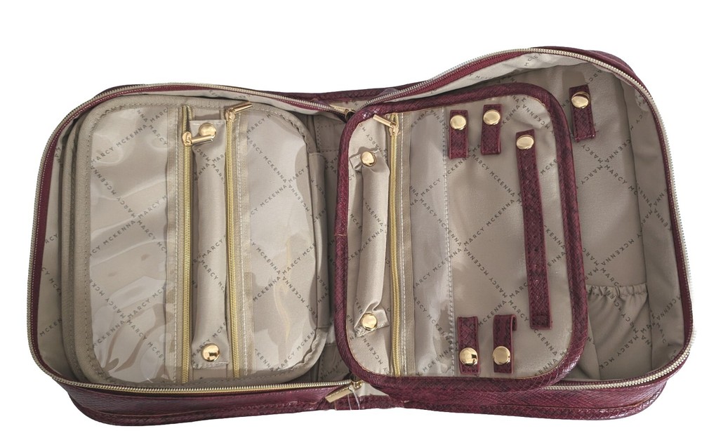 Marcy McKenna Jewelry Portfolio with Removable Mini Case-Red Python-NWT