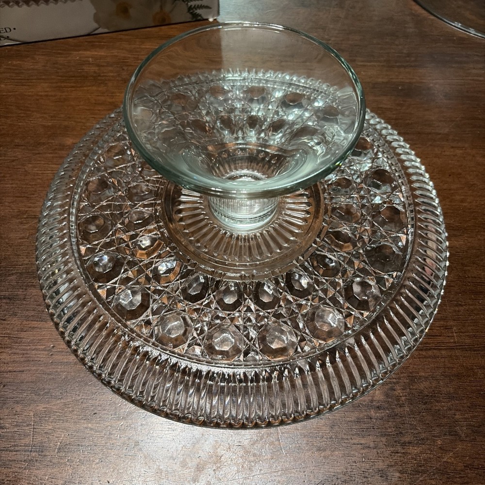 Crystal Presentations Glass Dome Footed Cake Plate Stand 11"