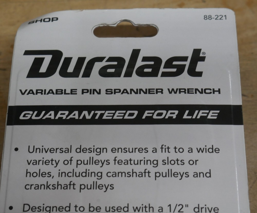 Duralast Variable Pin Spanner Wrench 88-221 1/2 new sealed
