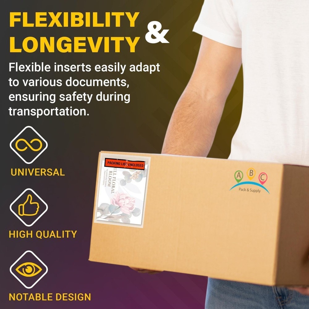 Packing List Enclosed Envelopes Adhesive Red Panel 5000 Count 4.5 x 6 in