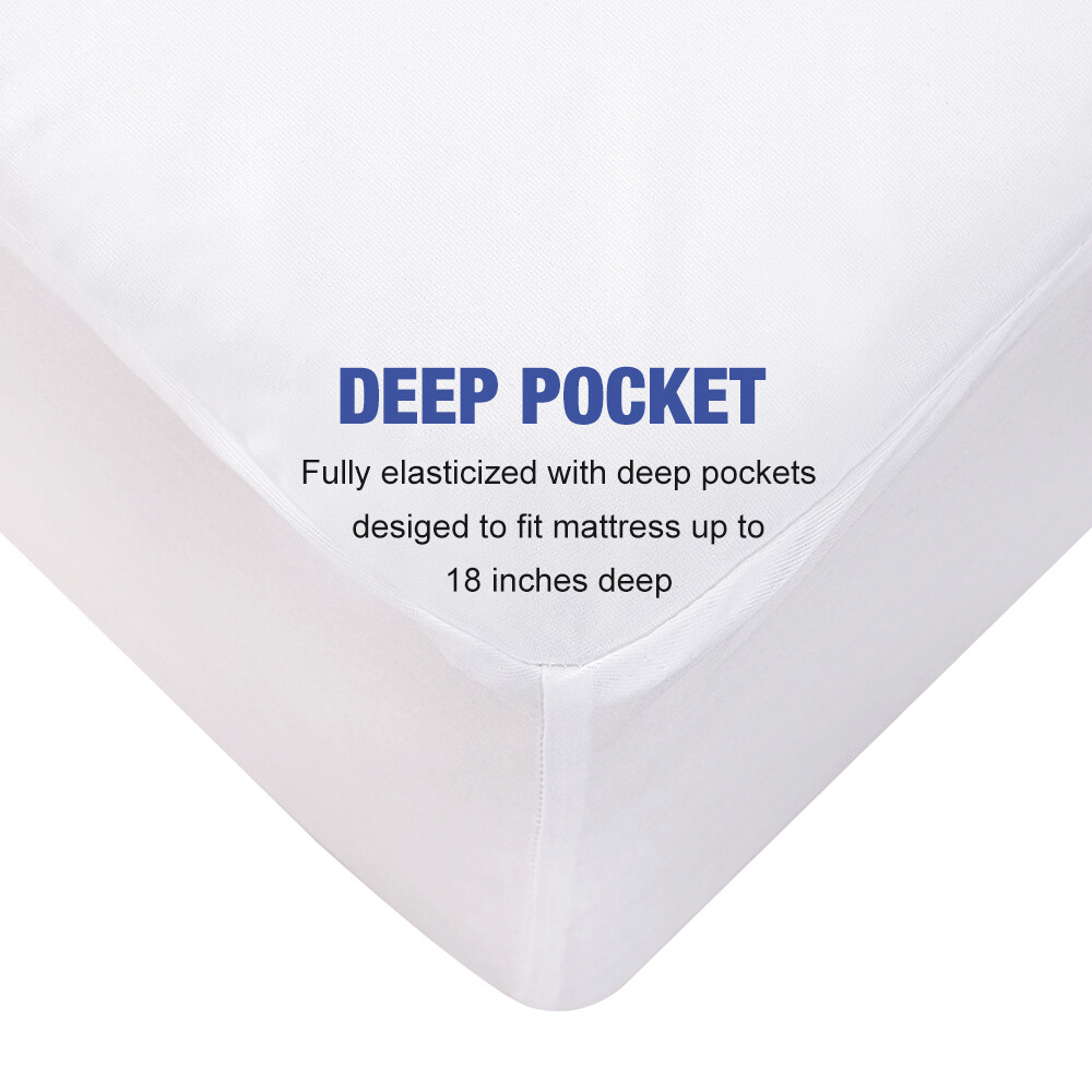 Waterproof Mattress Protector Fitted Mattress 18" Deep Fitted Bed Sheet