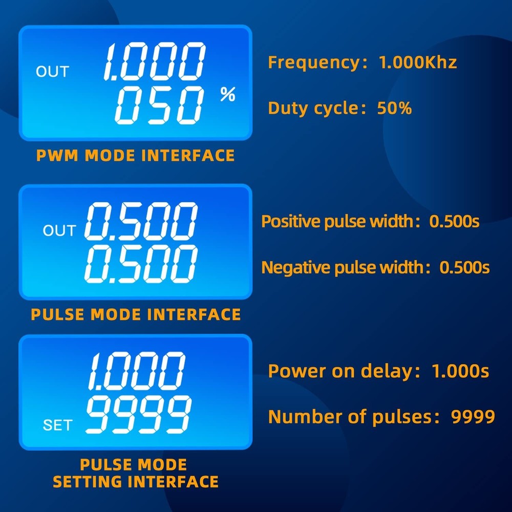 PWM Signal Generator 1-150kHz Pulse Frequency Module LCD Dual Mode Controller