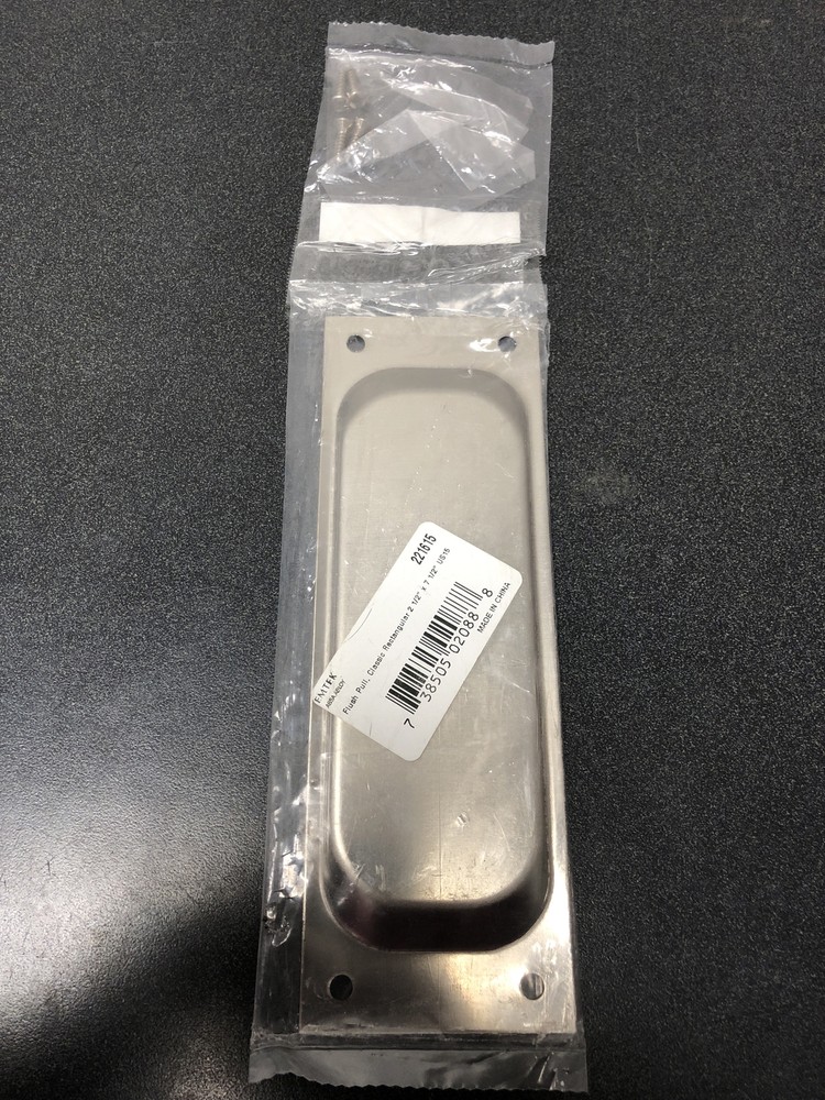 Emtek Classic Rectangular Pocket Door Flush Pull 2-1/2" x 7-1/2 " Satin Nickel