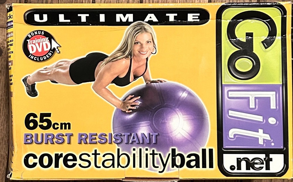 GoFit Ultimate Core Stability Exercise Ball DVD Pump 65CM - NEW in Box