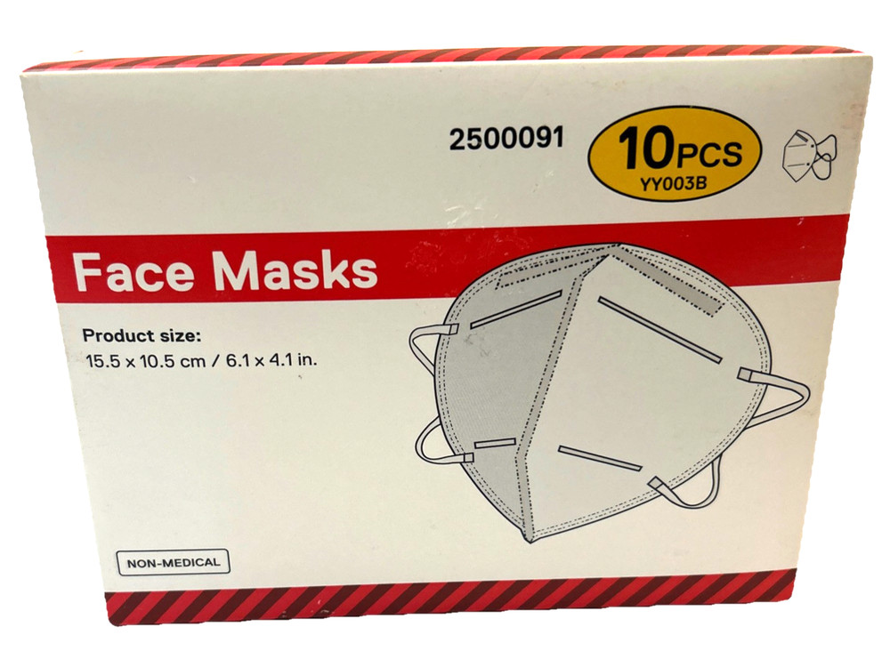 Face Masks Protective 10 Individually Wrapped, 3 Ply