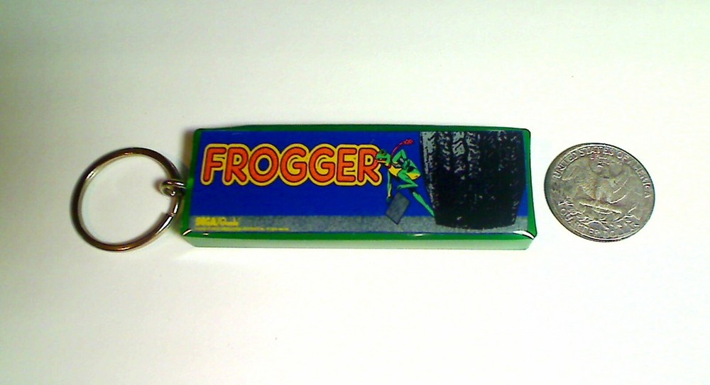 Frogger Arcade Marquee Coin Door accessory Keychain
