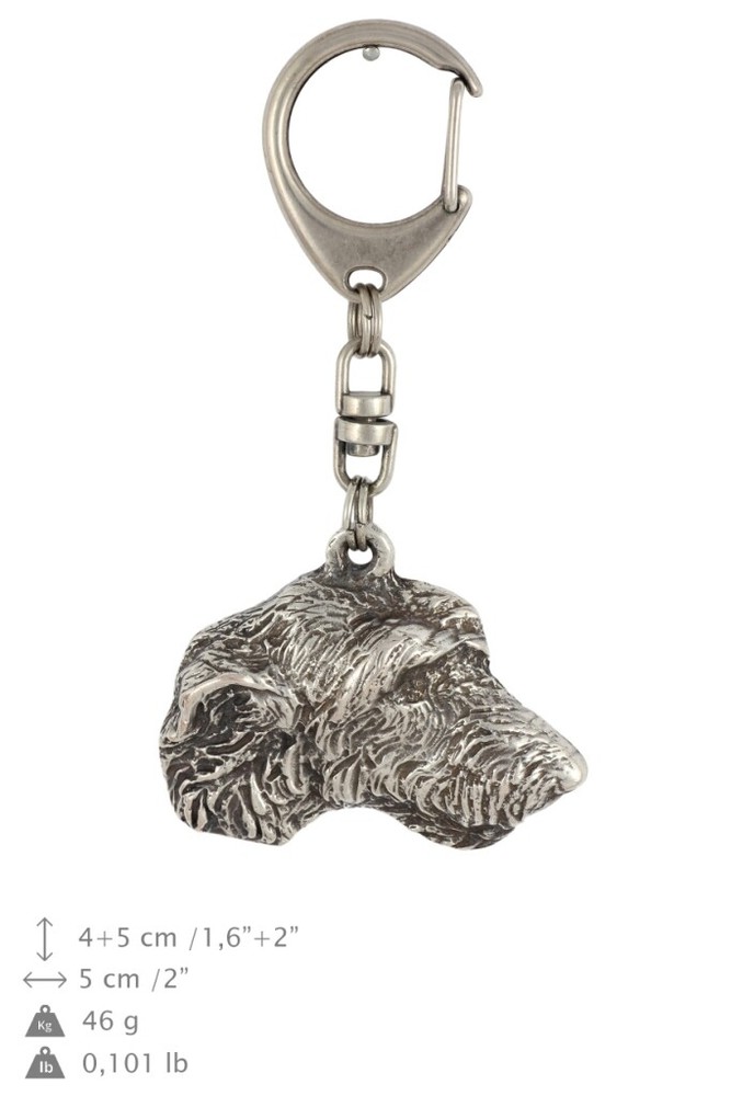 Irish Wolfhound - Silver-plated key ring with dog, handbag decoration, backpack