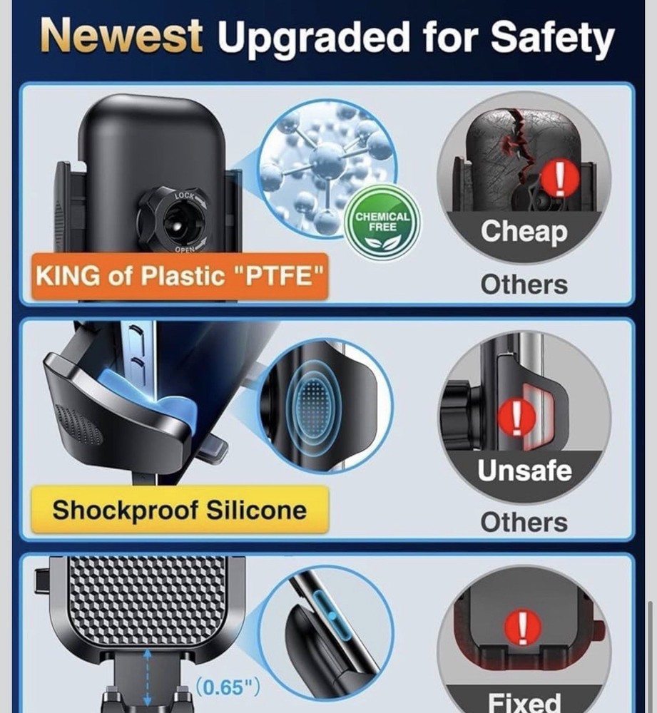 Vanmass Military Graded Car Mount for Dashboard Windshield Vent Wall, iOS Androi