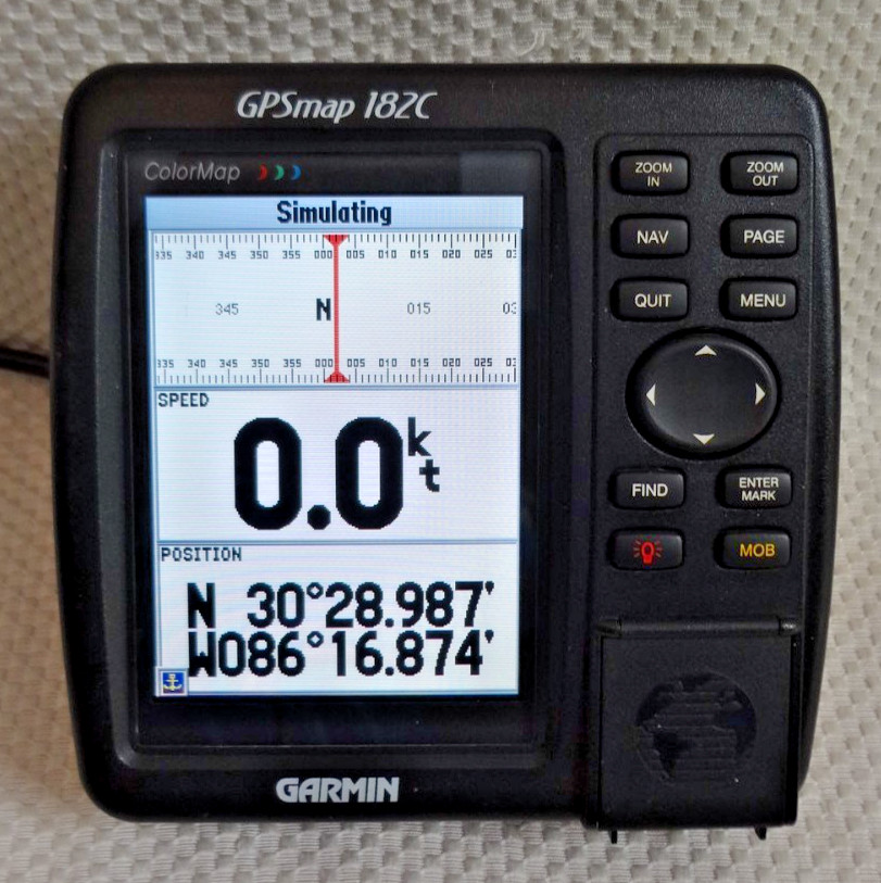 GARMIN GPSMAP 182C MARINE CHART PLOTTER FISHFINDER GPS UNIT w/ MOUNTING KNOBS