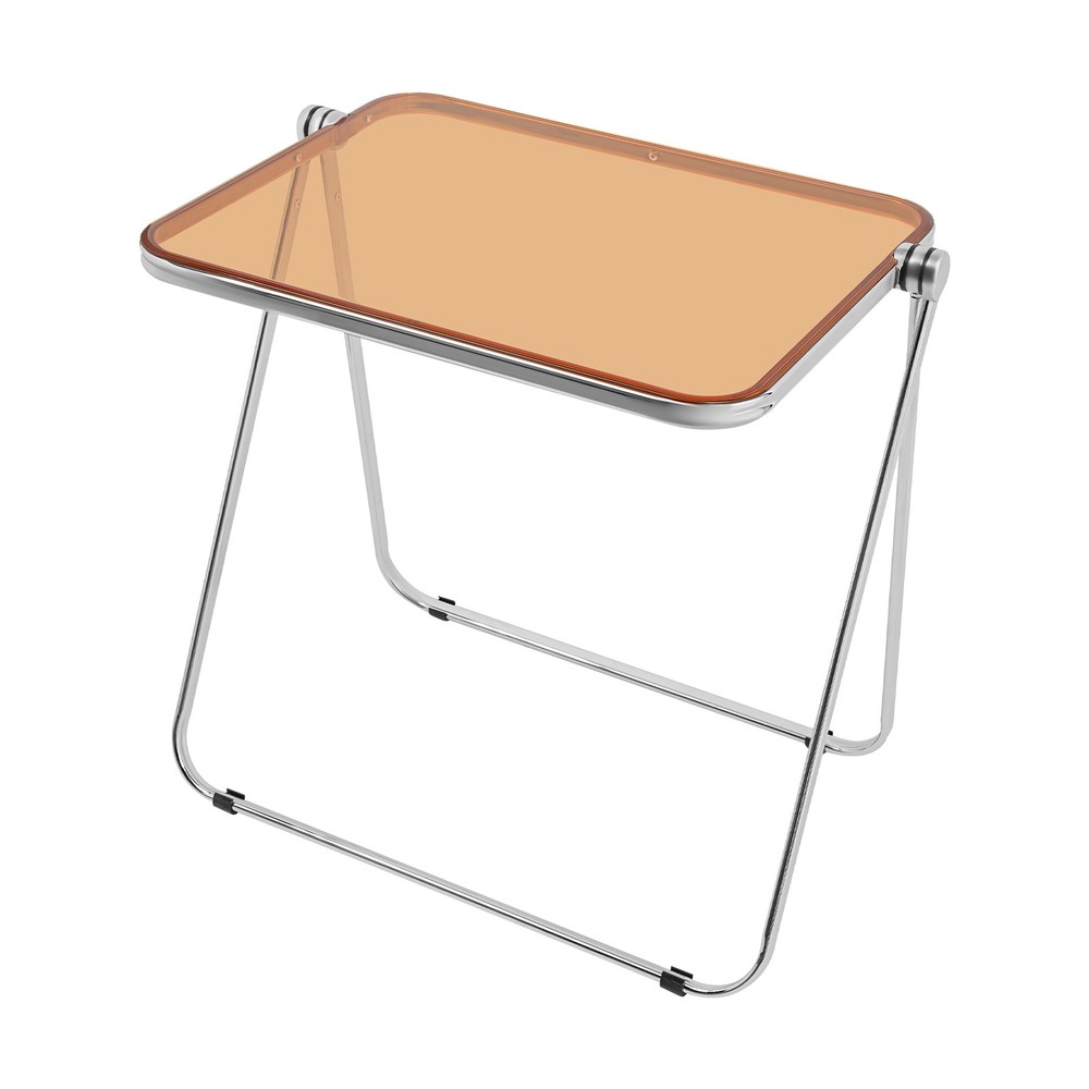 Clear Foldable Side Table, Tiny Desk for Home Office, Small Computer Desk