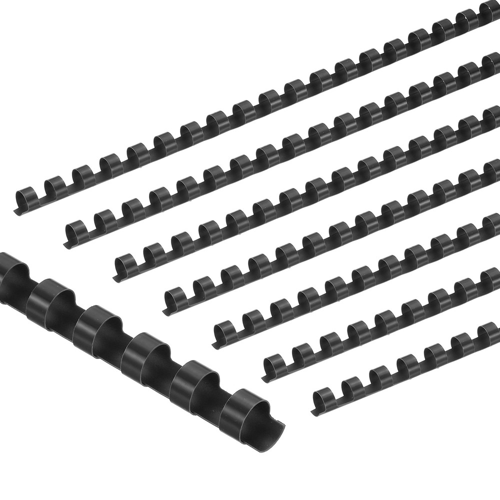 200 Pcs 10mm (3/8") Plastic Binding Combs 60 Sheet Capacity 21 Rings, Black