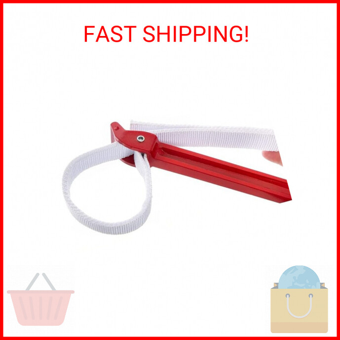 Strap Wrench 12" Handle Adjustable Nylon Strap Pipe Wrench Oil Filter Strap Open