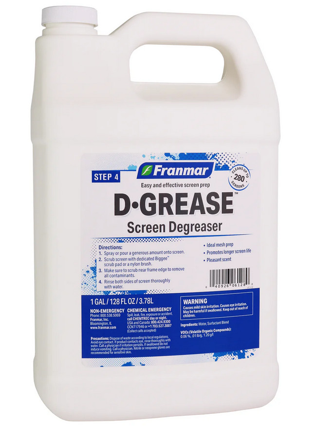 Franmar Screen Degreaser - D-Grease - for screen printing