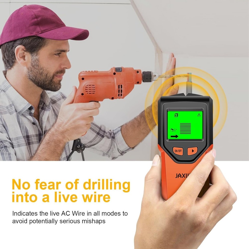 High Accuracy 5-in-1 Stud Finder with Backlit LCD - Perfect for DIY Projects