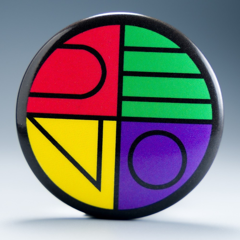 Devo Button Pin 2.25" | 80s Post Punk pinback | New Wave Badge | Art Devo Logo