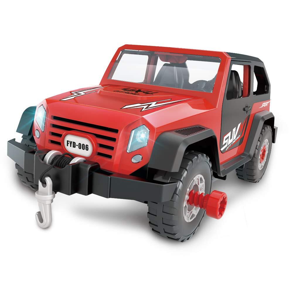 FYD 2In1 Take Apart Jeep Car STEM Learning Assembly Playset with Functional