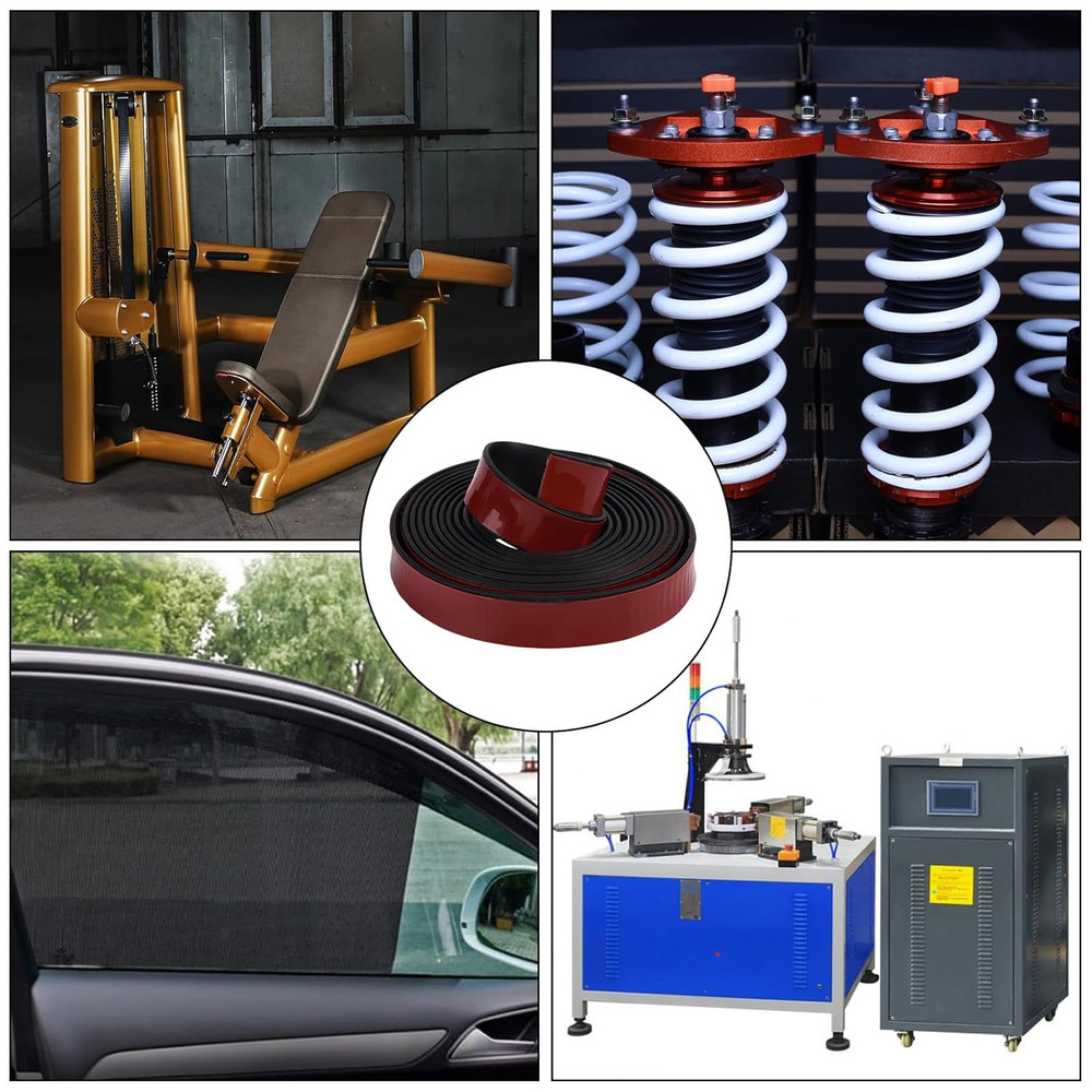 Neoprene Rubber Strips Self Adhesive Solid Rubber Sheets Rolls Strips for DIY...