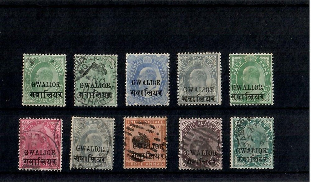 INDIA  STATES GWALIOR SELECTION NICE LOT