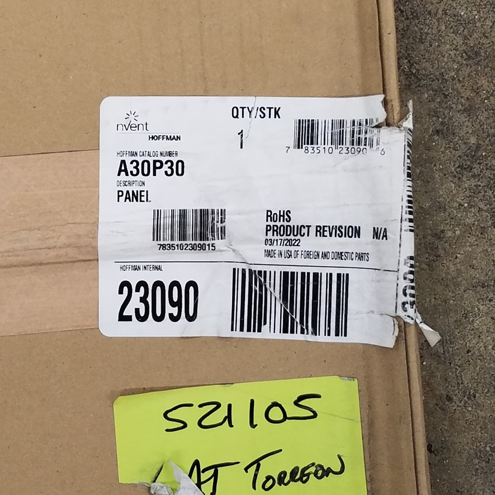 Hoffman A30P30, Panel - Enclosure BackPlane, #23090 - NEW