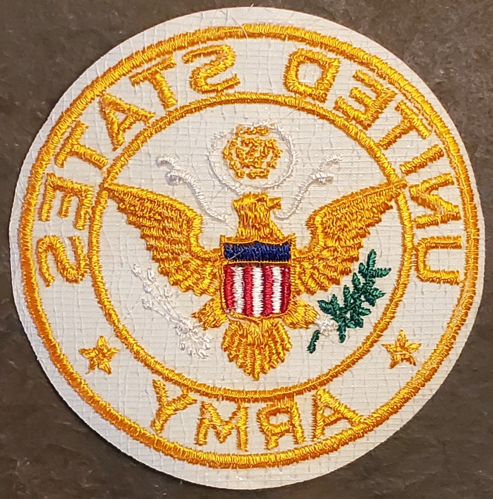 US ARMY "UNITED STATES ARMY" PATCH Sew on Patch" Gold letters Military Dress