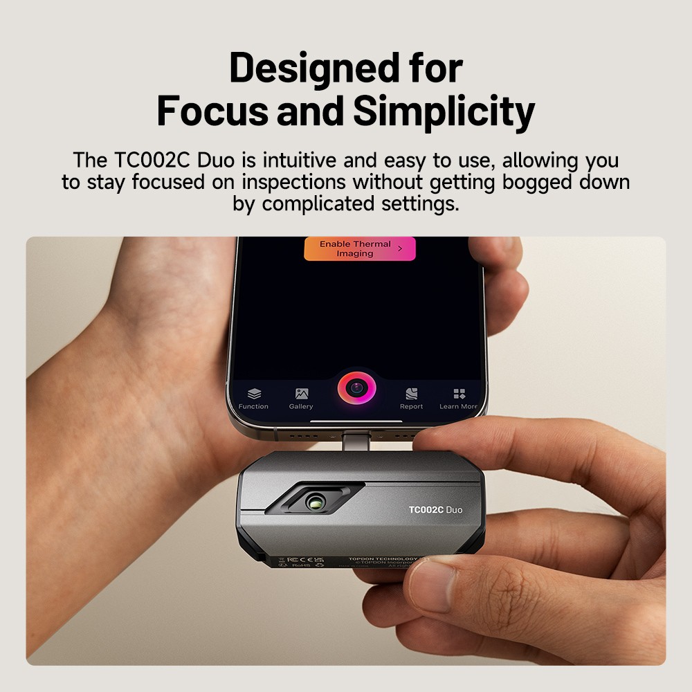 TOPDON 256*192 IR High Resolution Thermal Imaging Camera for iOS Android Type-C