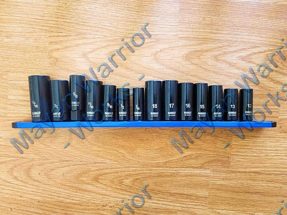 DeWalt 3/8" Drive Black Chrome Deep Socket Set - Metric & SAE - 14 sockets