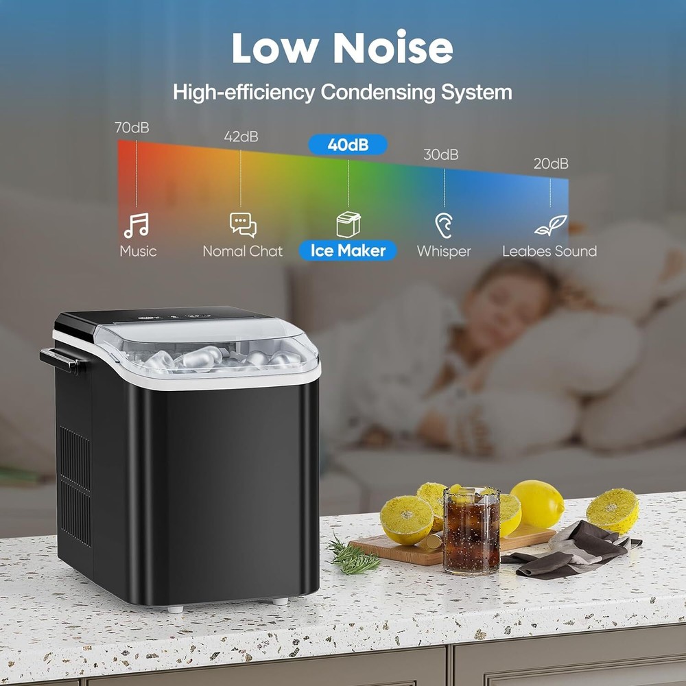 Portable Ice Makers Countertop with Self-cleaning Function Ready 9 Cube in 6 Min
